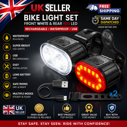 Mountain bike lights usb - 2x,