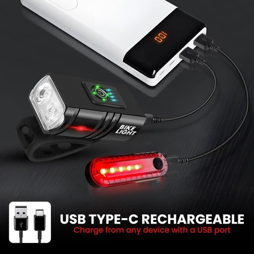 Rechargeable bike lights set - bike,