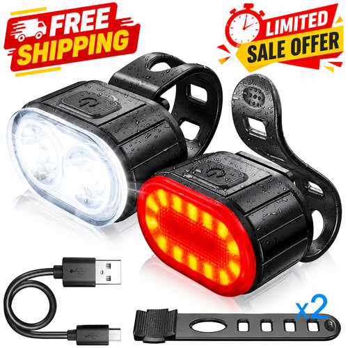 Mountain bike lights usb - 2x,