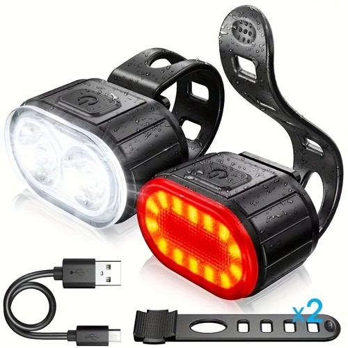 Mountain bike lights usb - 2x,