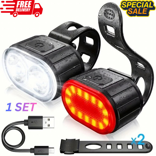 Mountain bike lights usb - 2x,