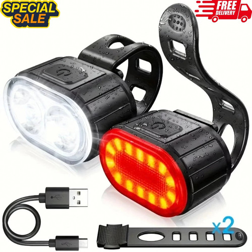 Mountain bike lights usb - 2x,