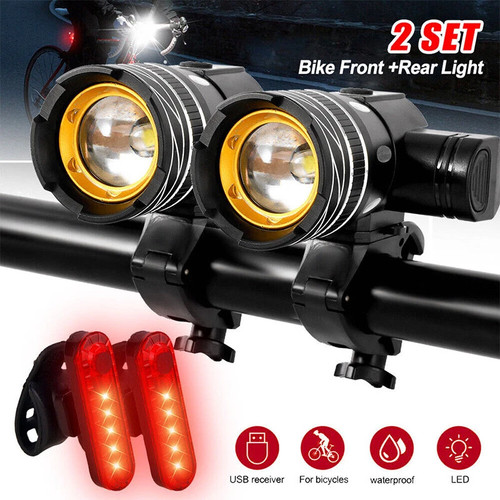 Mountain bike lights usb - 2x,